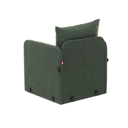 Fauteuil Convertible Vert Foncé Lin Couchage 200 Cm Oruro