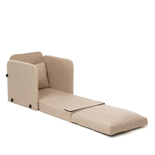 Fauteuil Convertible Beige Lin 1 Place Couchage 200 Cm Oruro