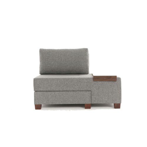 Fauteuil Convertible Gris En Lin, Plateau Droit Buzon