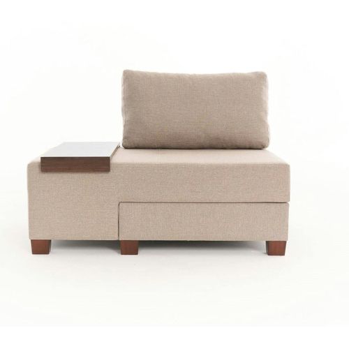 Fauteuil Convertible Écru En Lin, Plateau Gauche Buzon