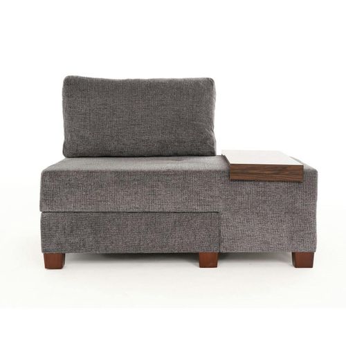 Fauteuil Convertible Gris Chenille, Plateau Droit Buzon