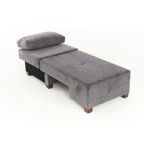 Fauteuil Convertible Gris Chenille, Plateau Droit Buzon