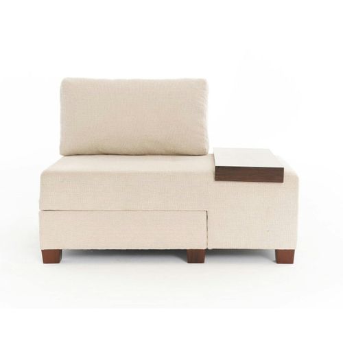 Fauteuil Convertible Écru Chenille, Plateau Droit Buzon