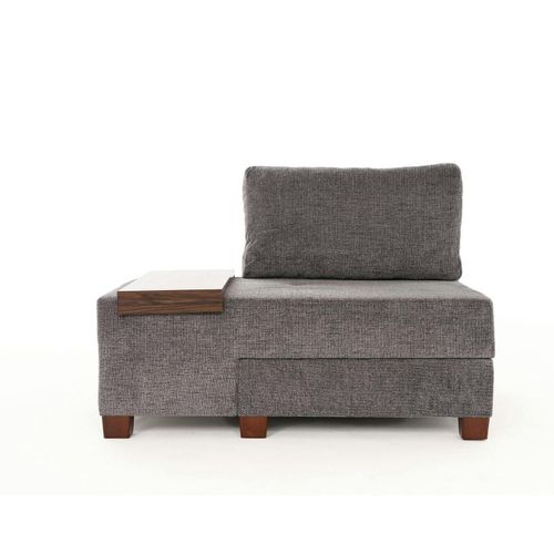 Fauteuil Convertible Gris Chenille, Plateau Gauche Buzon