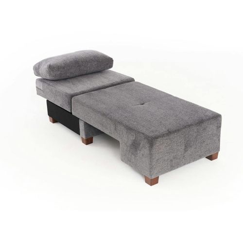 Fauteuil Convertible Gris Chenille, Plateau Gauche Buzon