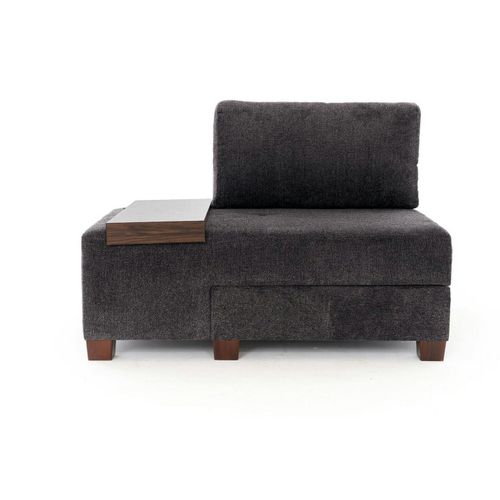 Fauteuil Convertible Anthracite Chenille, Plateau Gauche Buzon