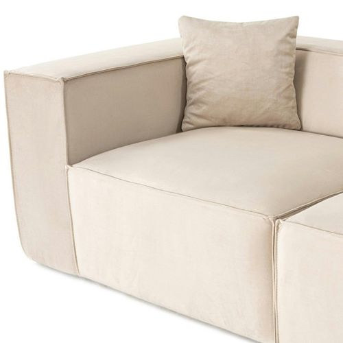 Canapé 4 Places Beige Crème Coutures Apparentes Ostuni