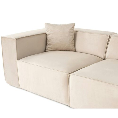Canapé 3 Places Beige Crème Coutures Apparentes Ostuni