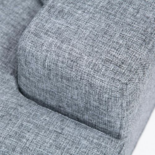 Canapé 2 Places Gris Moderne, Pieds Métal Noir Crewe