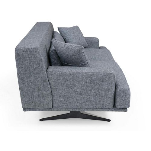 Canapé 2 Places Gris Moderne, Pieds Métal Noir Crewe