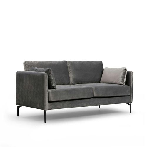 Canapé En Velours 2 Places Gris, Accoudoirs Fins Ranchi