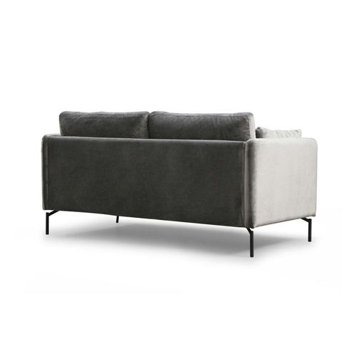 Canapé En Velours 2 Places Gris, Accoudoirs Fins Ranchi