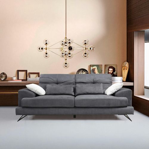 Canapé 2 Places Anthracite Avec Dossier Inclinable Milo