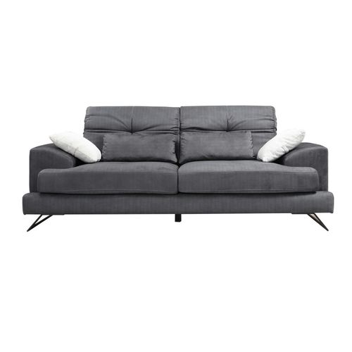 Canapé 2 Places Anthracite Avec Dossier Inclinable Milo
