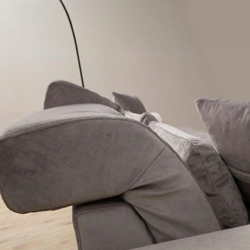 Canapé 2 Places Gris Clair Avec Dossier Inclinable Milo