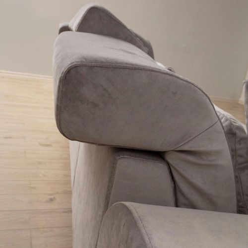 Canapé 2 Places Gris Clair Avec Dossier Inclinable Milo