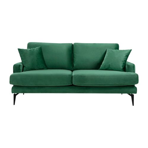 Canapé 2 Places Vert En Tissu Velours 175 Cm Seattle