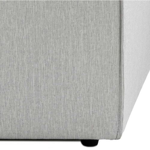 Canapé 3 Places Lin Gris Clair, Accoudoirs Carrés Spello