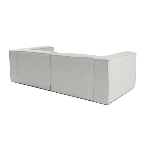 Canapé 2 Places Lin Gris Clair, Accoudoirs Carrés Spello