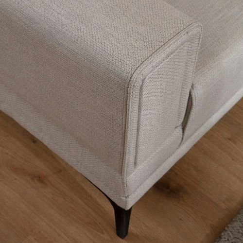 Canapé 2 Places Écru, Accoudoirs Matelassés 170 Cm Lucca