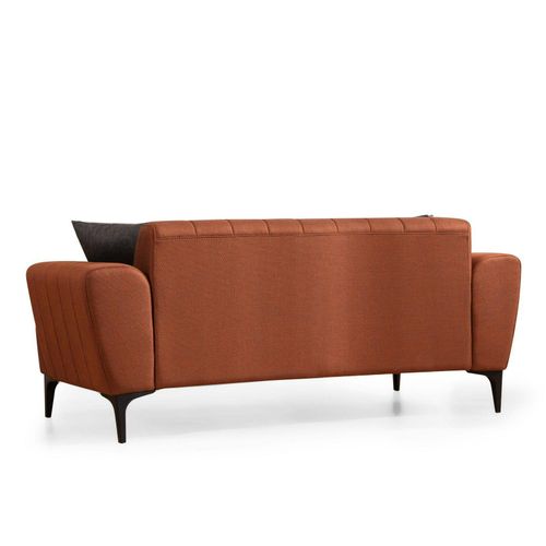 Canapé 2 Places Rouille, Dossier à Coutures Verticales Lucca