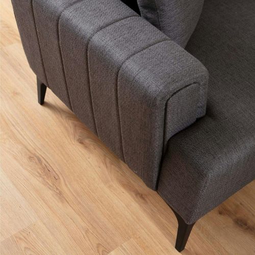 Canapé 2 Places Anthracite, Dossier à Coutures Verticales Lucca