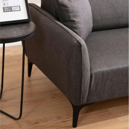 Canapé 3 Places Anthracite Avec Couture Décorative Vilnius