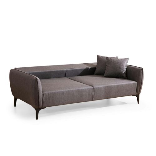 Canapé 3 Places Anthracite Avec Couture Décorative Vilnius