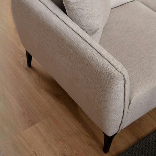 Canapé 2 Places Écru Avec Couture Décorative Vilnius