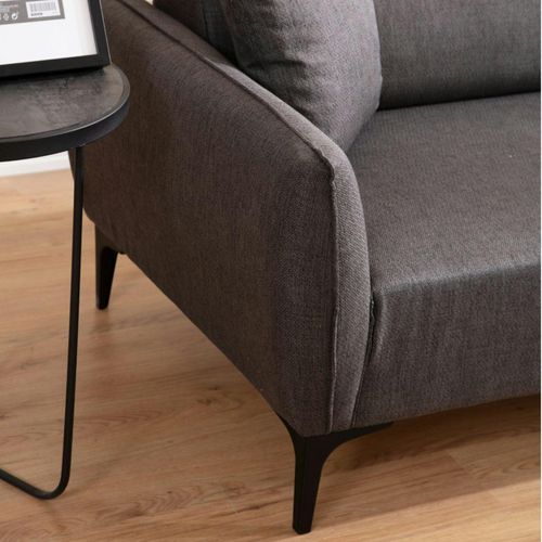 Canapé 2 Places Anthracite Avec Couture Décorative Vilnius