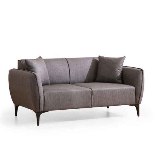 Canapé 2 Places Anthracite Avec Couture Décorative Vilnius