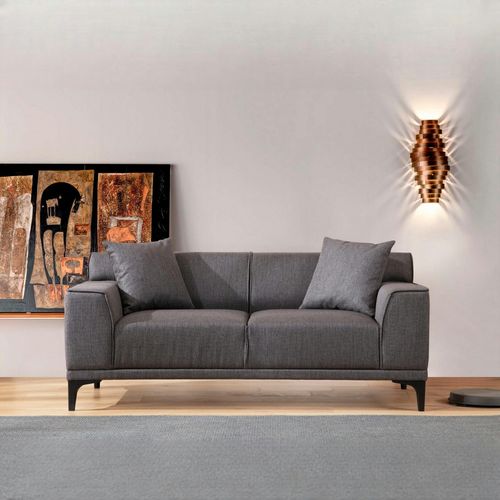 Canapé 2 Places Anthracite - Accoudoirs Larges Orsay