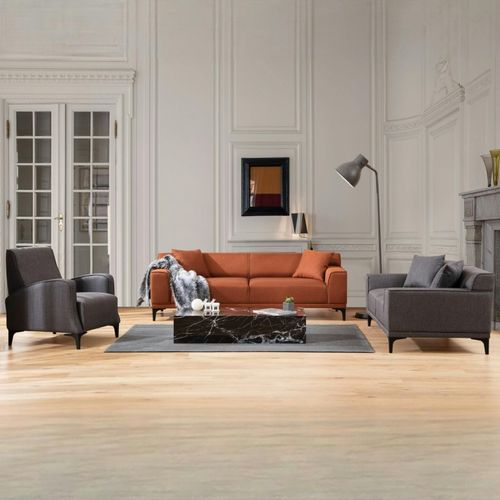 Canapé 2 Places Anthracite - Accoudoirs Larges Orsay