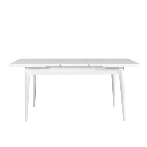 Table Extensible Blanche, Rangement Intégré 130-165 Cm Orina