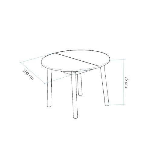 Table Extensible Ronde Effet Noyer Pieds Noirs Ø100-131 Cm Arden
