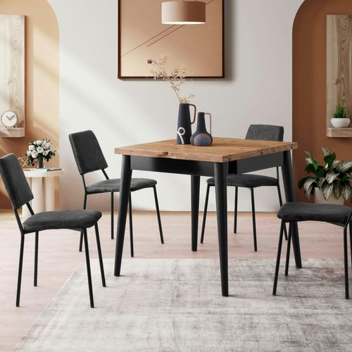 Table De Cuisine Extensible Effet Pin 80-160 Cm Umea