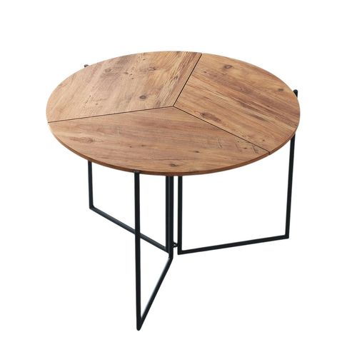 Table Salle à Manger Pliante Effet Pin D.100 Cm Jena