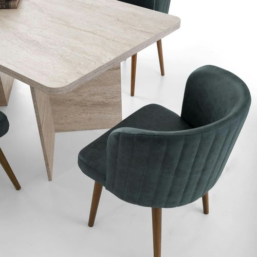 Table à Manger Design Effet Travertin Pieds V 180 Cm Marfa