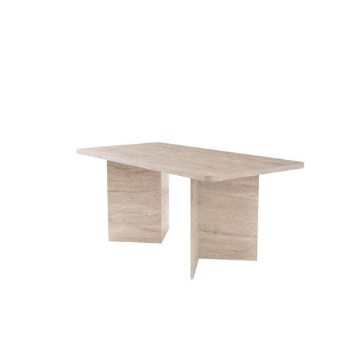 Table à Manger Design Effet Travertin Pieds V 180 Cm Marfa