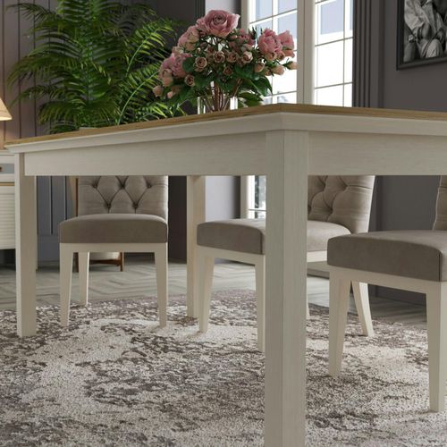 Table à Manger Rectangulaire Moderne Pieds Gris 180 Cm Arola