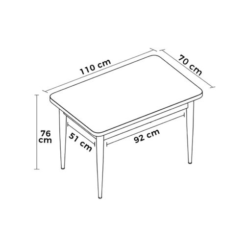 Table à Manger Rectangulaire Effet Bois Brun 110 Cm Arola