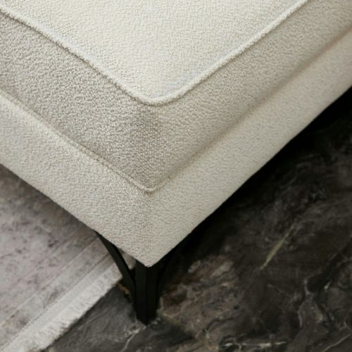 Canapé D'angle Blanc Crème, Pieds Dorés (côté Droit) Neolia