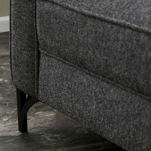 Canapé D'angle Gris Foncé, Pieds Noirs (côté Droit) Neolia