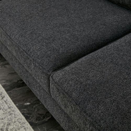 Canapé D'angle Gris Foncé, Pieds Noirs (côté Droit) Neolia