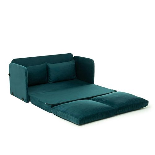 Canapé-lit En Tissu Bleu Lagon, 2 Personnes 140 Cm Oruro