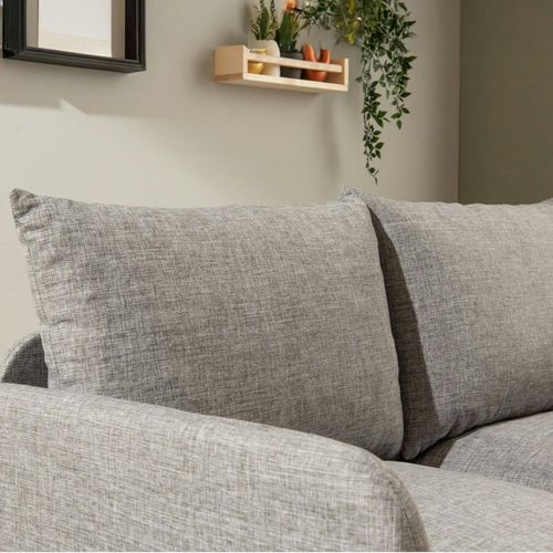 Canapé-lit En Lin Gris Chiné, 2 Personnes 140 Cm Oruro