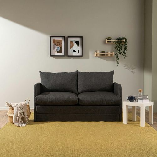 Canapé-lit En Lin Gris Foncé, 2 Personnes 140 Cm Oruro