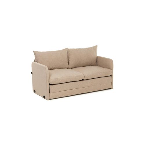 Canapé-lit En Lin Beige, 2 Personnes 140 Cm Oruro