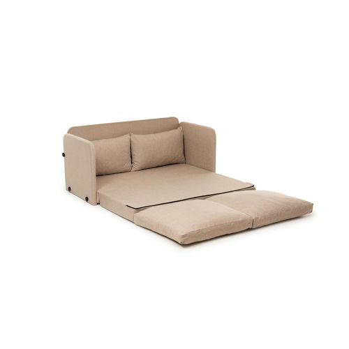 Canapé-lit En Lin Beige, 2 Personnes 140 Cm Oruro