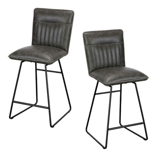 Chaise De Bar Pivotante Gris Used Oka (lot De 2)